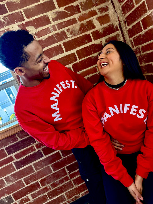 RED MANIFEST ARCH SWEATSHIRT